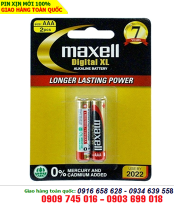 Maxell LR03 (2B) XL; Pin AAA 1.5v Alkaline Maxell LR03 (2B) XL Made in INdonesia - Vỉ 2viên